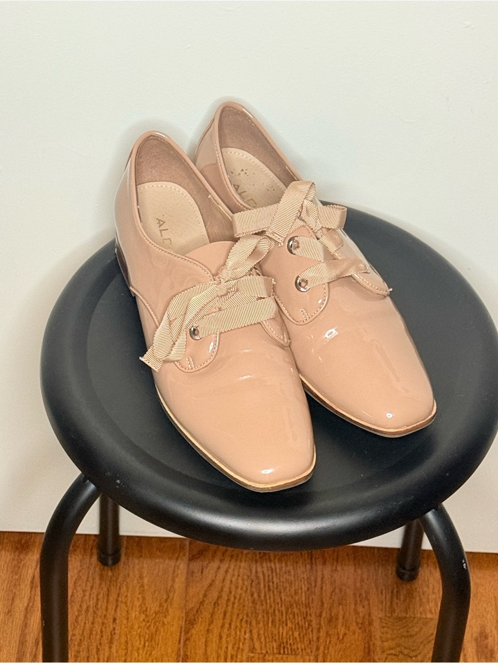 Aldo Blush Patent Lace-Up Oxfords with Ribbon Laces